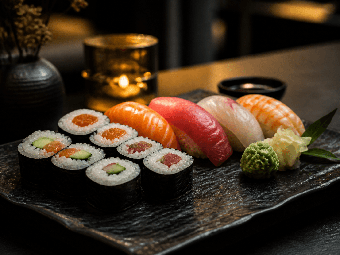 Frische Sushi-Auswahl im Bistro Sun Hi
